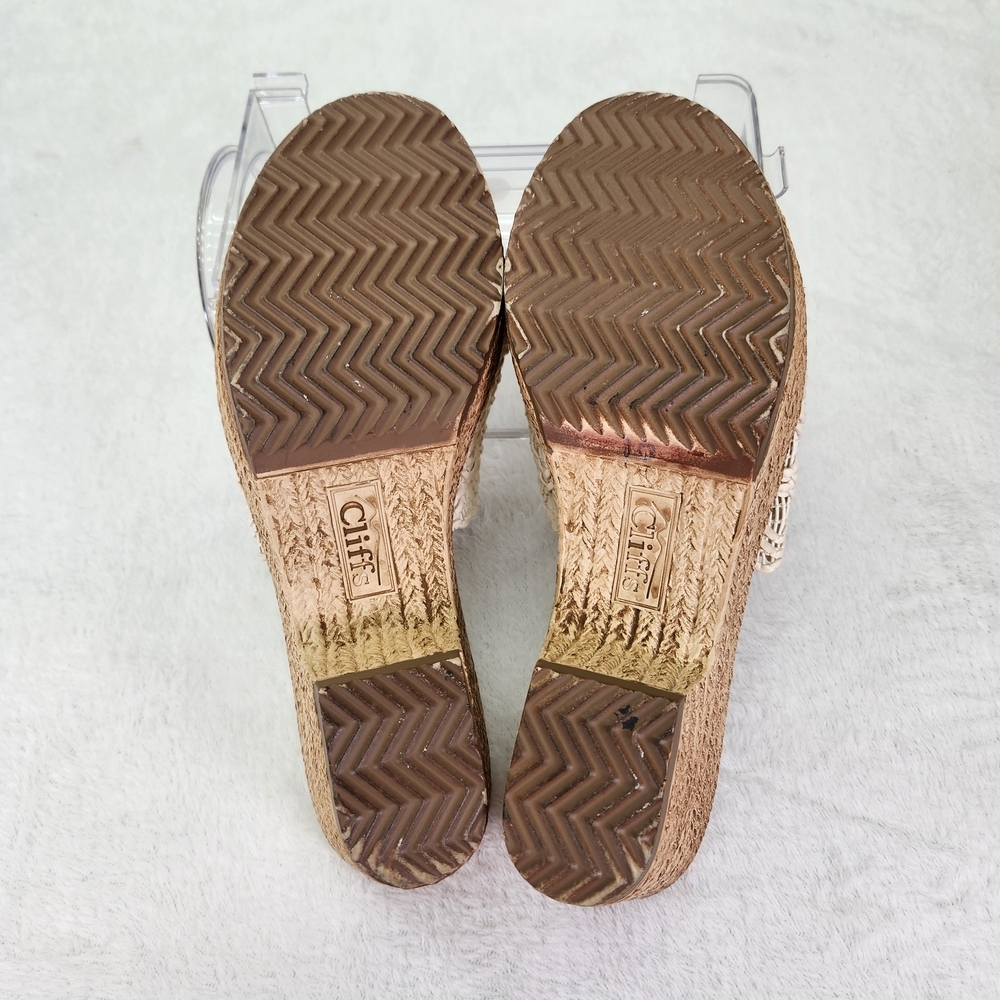 Cliffs by White Mountain Women's Cream Platform Woven Slide Sandals Size 9 - Picture 9 of 9
